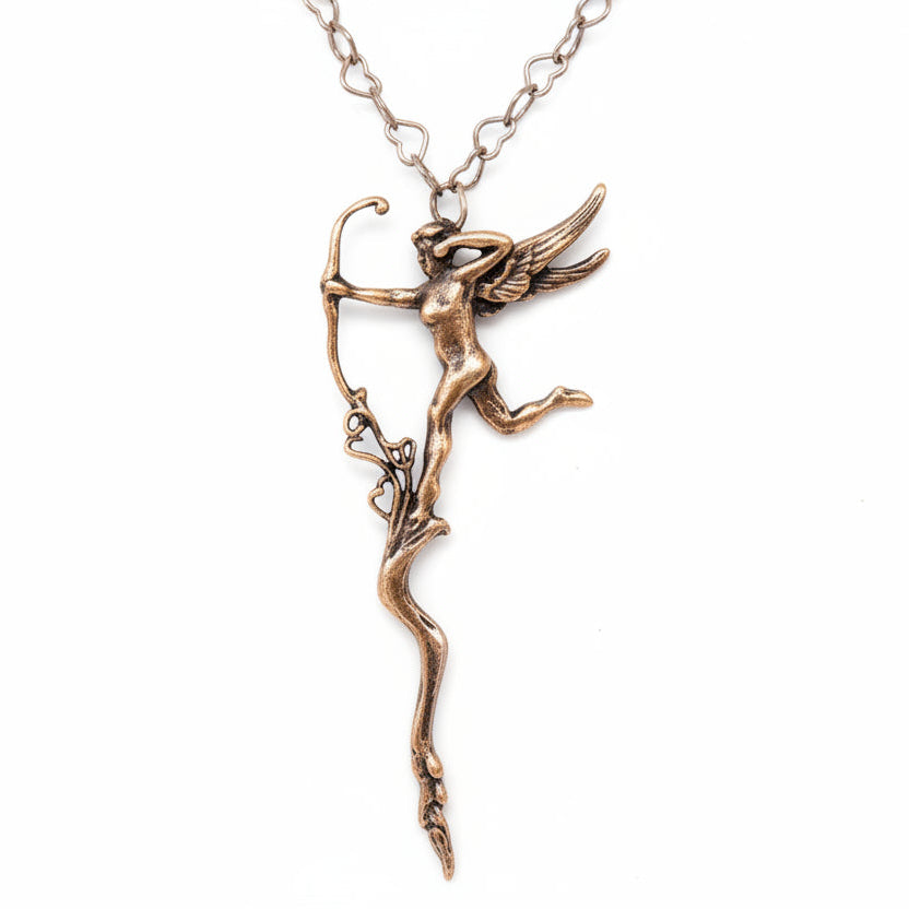 Vintage Sterling Silver Cupid Angel Pendant