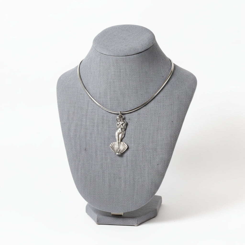 Handmade .999 Fine Silver Sculpted Art Pendant - Feminine Grace