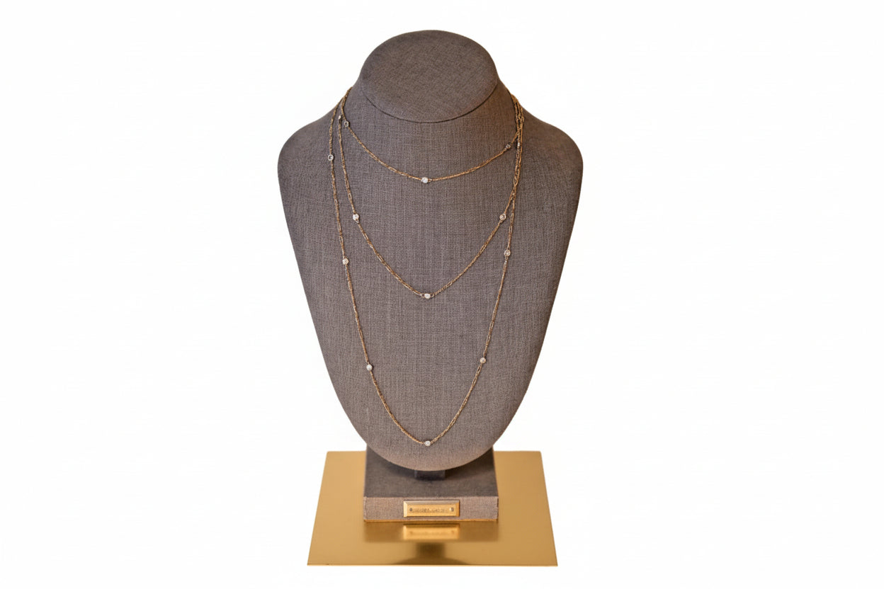 14K Gold Diamond by the Yard Necklace - 55" Nelkin Collection 1.9ctw