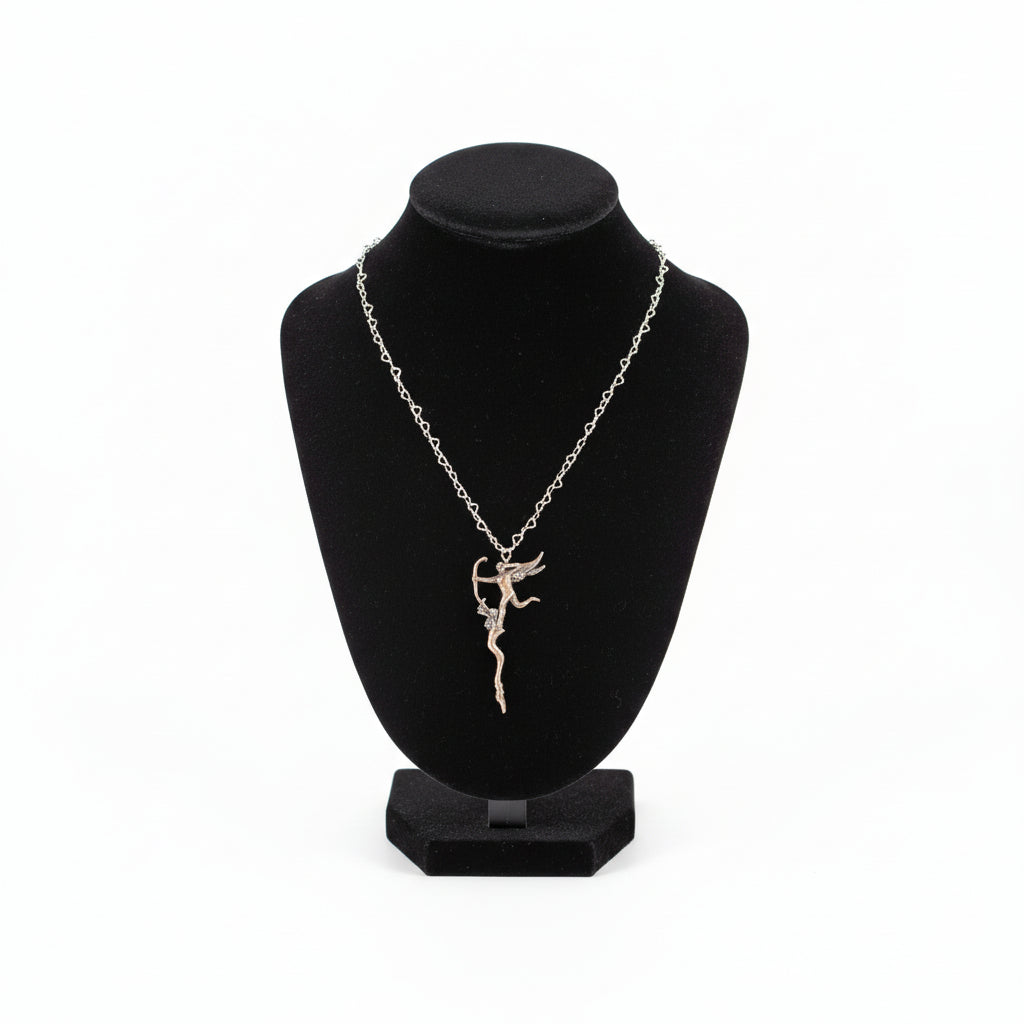 Vintage Sterling Silver Cupid Angel Pendant