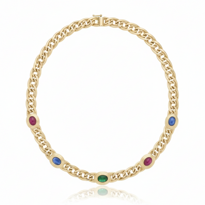 14K Gold Multi-Gemstone Necklace - Studio Photo