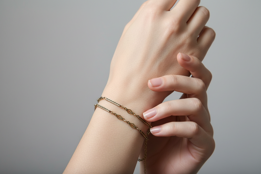 Antique 14K Gold Art Deco Chain - Geometric Design Necklace or Bracelet