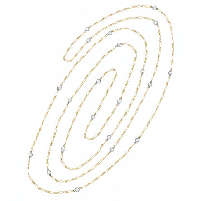 14K Gold Diamond by the Yard Necklace - 55" Nelkin Collection 1.9ctw
