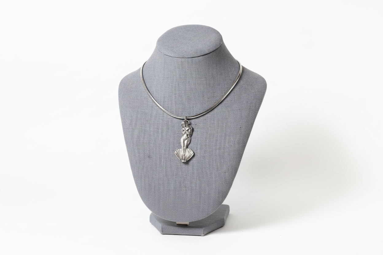 Handmade .999 Fine Silver Sculpted Art Pendant - Feminine Grace