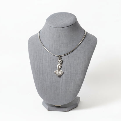 Handmade .999 Fine Silver Sculpted Art Pendant - Feminine Grace